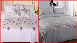 White wreath embroidery Silk bow knot bedding set cotton duvet cover bed 2021