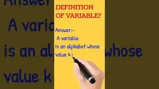 Definition of Variables? /#shorts /#definition .