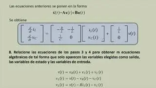Ejemplo de obtención de la representación en variables de estado del sistema eléctrico RLC