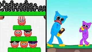 Hide Ball Vs Hugy's Funny Animated Story 😡🧟‍♀️👻🦊 Max All Levels Android iOS Gameplay Ep 513