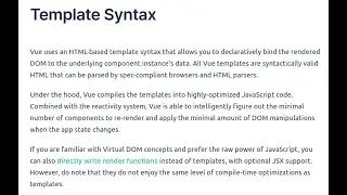 Vue JS Template Understanding with real life experience
