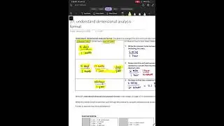 Understand dimensional analysis format
