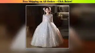 Girls' Dress Little Girl Children's Light Luxury Niche Fashion Show Host Piano Performance Flower