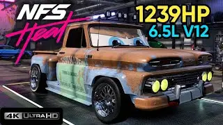 CHEVROLET C10 STEPSIDE 1965 (1239HP V12) in NFS Heat | Crazy Muscle Truck Build & Customization