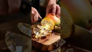 🔪 ASMR Crystal Cutting | Slicing Crystal Mango 🥭 in 4K