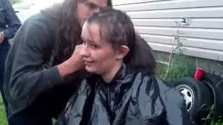 The Baldness BBQ: Marina raises over $1000 for cancer research and donates her hair Aug 3/13