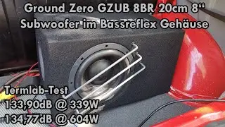 Ground Zero GZUB 8BR 20cm Bassreflex Subwoofer GZUW 8SQ | GZUW 8SQ-D2 300W RMS Basskiste Bassbox