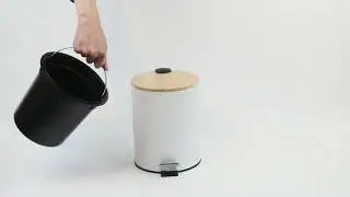 5L Kosmetikeimer Metall, Badezimmer M&uuml;lleimer mit deckel, M&uuml;lleimer Bad mit Absenkautomatik Flach