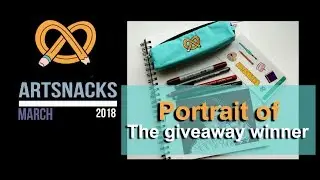 Artsnacks March 2018: art supplies unboxing, review, challenge - portrait of the giveaway winner