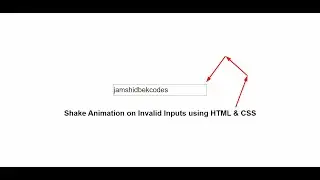Shake Animation on Invalid Inputs using HTML & CSS | Jamshidbek codes