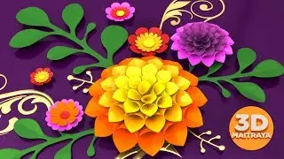 Easy 3D flower design | paper flower effect # Part 1 | floral design | quick 3d tutorial