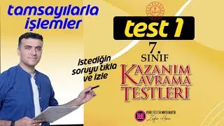 7.sınıf Matematik Kazanım Kavrama Test 1 | Tam Sayılarla İşlemler PÜF noktalar