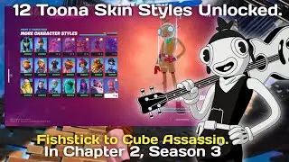 Fortnite: 12 More Toona Fish Skin Styles Unlocked (Fishstick To Cube Assassin Styles Guide)