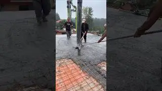 Floor pump truck pouring concrete - good tools and machinery make work more efficient