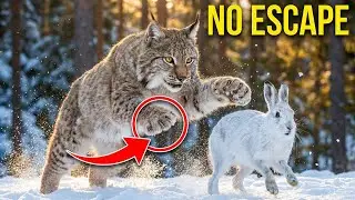 Wild Life Siberian Forest - When Lynx Hunts Giant Hare in Deep Snow