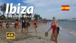 Ibiza Beach Walk 4k Playa Den Bossa Ibiza Balearic Islands Spain 🇪🇸