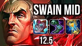 SWAIN vs KAYLE (MID) | Rank 7 Swain, 1.4M mastery, 600+ games, 5/4/15 | NA Grandmaster | 12.5