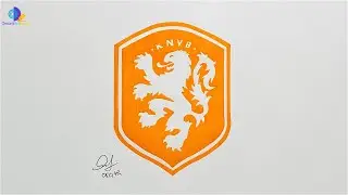 FOOTBALL #54: Drawing Netherlands Football Federation Logo - Euro 2024 | 🇳🇱