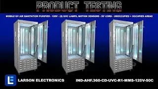 Mobile UV Air Sanitation Purifier - 120V - (8) UVC Lamps, Motion Sensors - 50' Cord