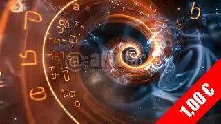 Ember-Cyan Letter Vortex &ndash; HD Futuristic Spiral Stock Video (1920x1080)