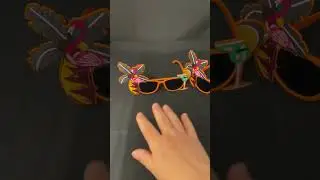 Glowtopia Neon Glasses with Flamingo Product Demo #neon #flamingo #glasses #costume #festival