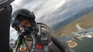 140th Wing Colorado Air National Guard F-16 Flyover - Cockpit Views