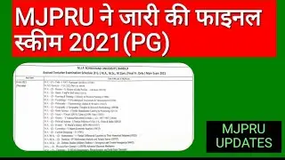 mjpru news today: mjpru date sheet 2021(pg) | mjpru exam news today| mjpru exam date 2021| MJPRU