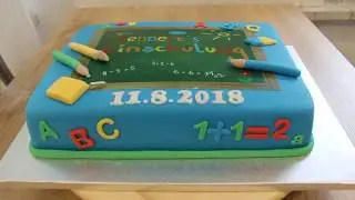 Einschulungs-Torte Junge Fondant Tafel