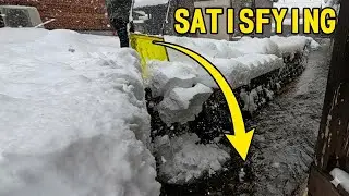 ASMR Snow Shoveling in Rural Japan | Satisfying Manual Labor (No Talking)