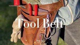 my favorite gardener's tool belt, premium leather with pouches