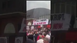 Crystal Palace fans chant F#ck UEFA & F#ck Marinakis as the protest reaches Selhurst Park #nffc