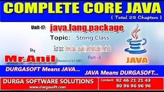 Core Java -  java.lang.package -  String class - equals(-) and hashCode() methods-Part-3