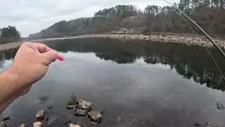 Hook and weight set up for trout fishing with power bait. 