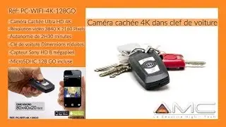 MICRO CAMERA CACH&Eacute;E WIFI 4K DANS CL&Eacute; DE VOITURE [SECUTEC.FR]