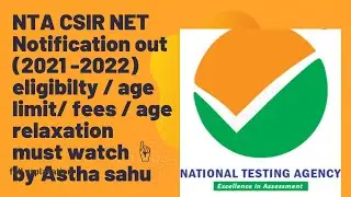 Eligibility/ age limit / age relaxation / applying /#NET #csir #NTA #exam #2021 #2022 #notification