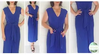 How I Sewed my Tie Front Pleated Dress #sewingtutorial