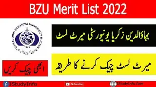 BZU Meritlist 2022 Check Online