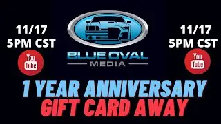 1 year anniversary for blue oval media. Gift Card Giveaway LIVE