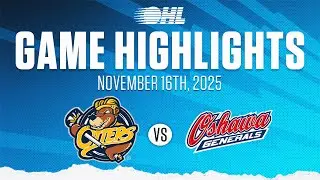 Лучшие моменты OHL: Эри Оттерс против Ошава Дженералс, 16 ноября 2025 г.