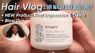 Prepoo, Wash, & Blow Dry Natural Hair in UNDER 2 HOURS + Briogeo Scalp Revival Product Review | 12/9