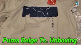 Распаковка бежевых футболок Puma.