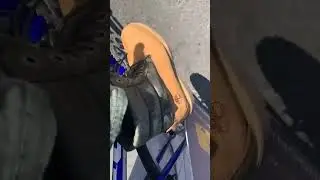 Timberlands on bike, lol
