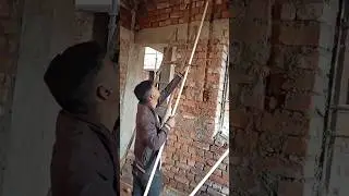 Wall piping and cutting #conduit #pipefitting #housewiring #shorts #ytshots #AmanVlogs