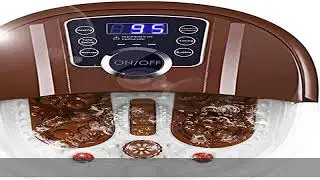 Giantex Foot Spa Bath Massager with Heat, Bubbles, 16 Pedicure Shiatsu Roller Massage Points, Frequ