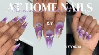 DOING MY OWN NAILS I SUMMER EDITION I #howto #athomenails #summernails  #nailart #nailtutorial