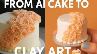 AI to cake 🎂,  diy polymer clay cake(tutorial)#diy #creativeclayideas 