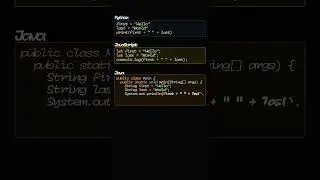 String Concatenation in 7 Languages | Programming Comparison #shorts