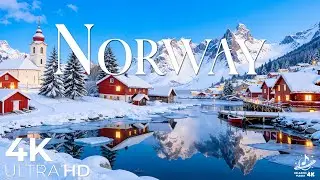 Зимняя Норвегия 4K | Заснеженные фьорды, уютные красные домики и арктическое спокойствие
