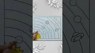How to draw solar system easy steps / solar system project #drawing #shorts #vinieasydrawing #planet