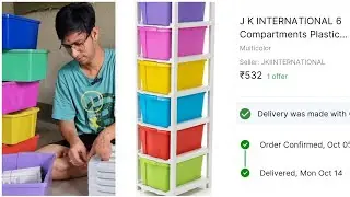 Flipkart Big billion- 6 Compartments plastic modular drawer (multicolor) - Seller: J K International
